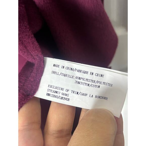 Altard State Fleece Vest Women’s M | Open Front Burgundy Drape Pockets Cozy - Picture 3 of 6